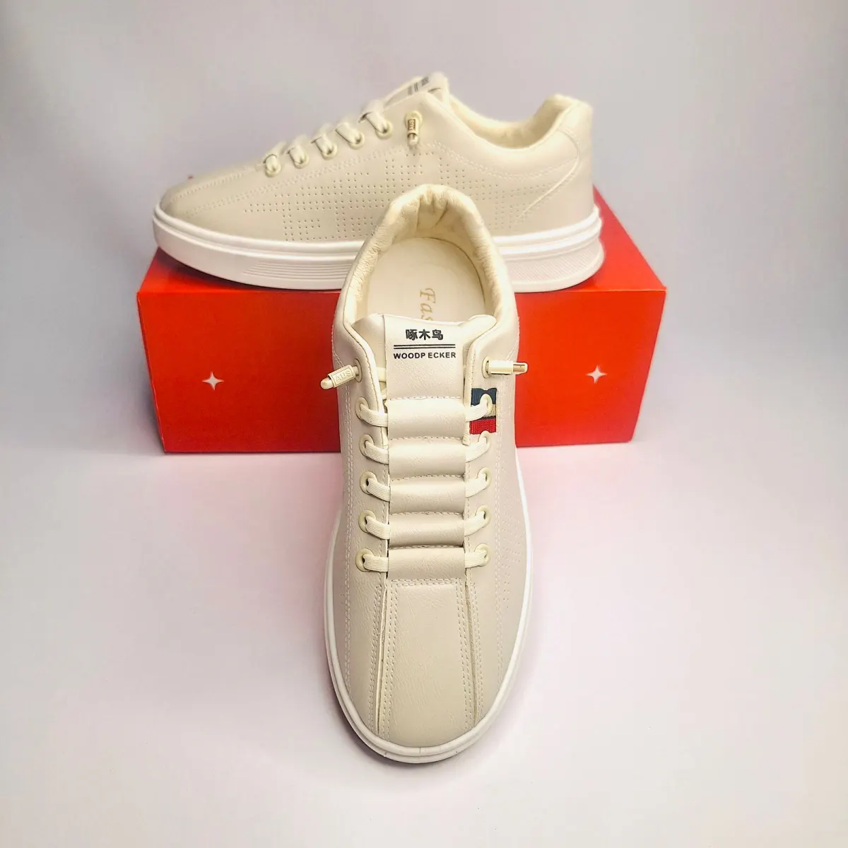 Classic Cream Leather Sneakers