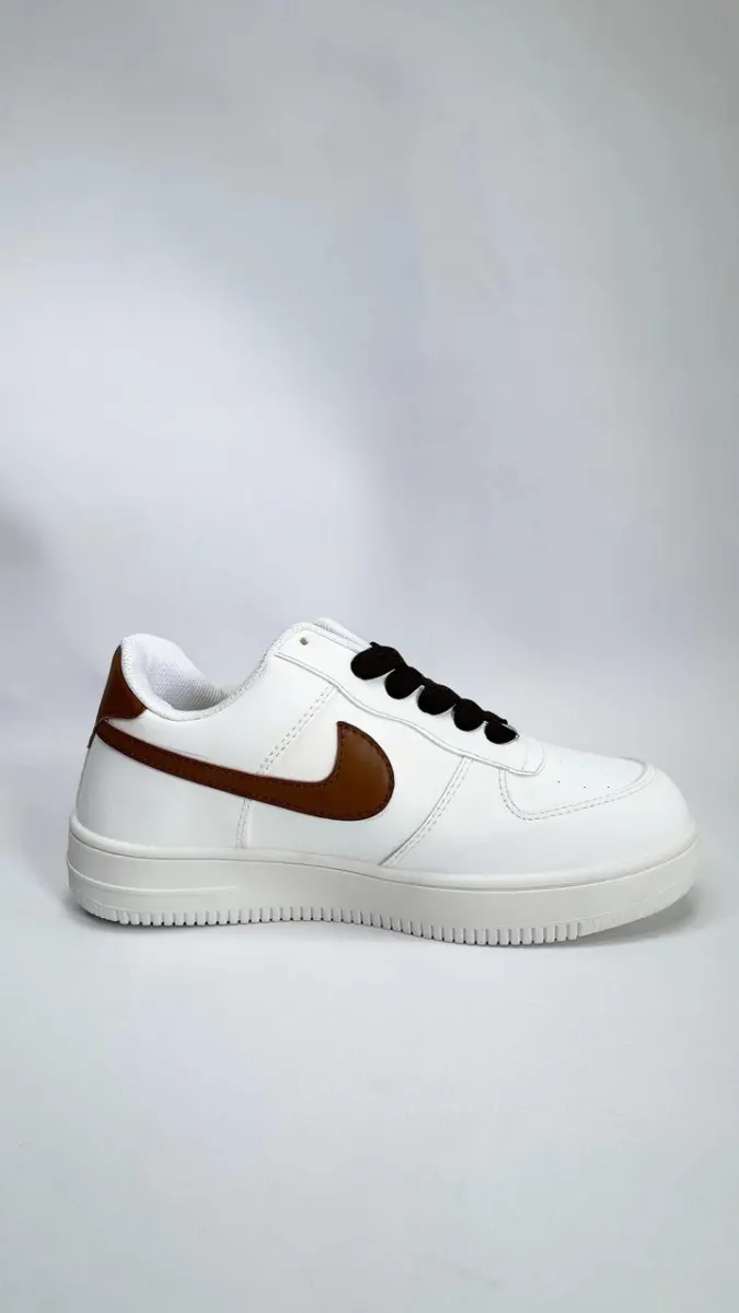 Ni*ke Classic White & Brown Air Sneakers